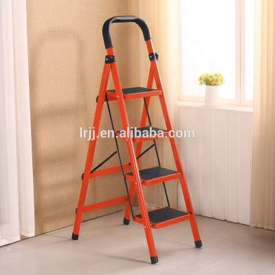 Factory Direct Iron Painting Ladder with 4 steps wider board footstep for indoor C11