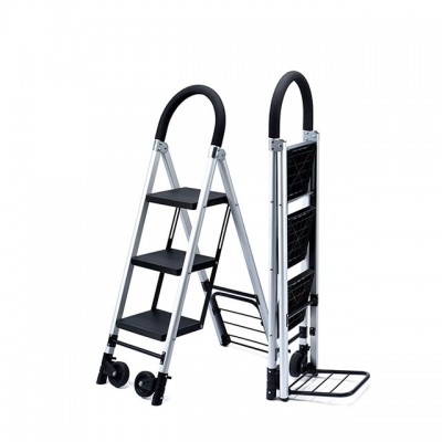 Anti-slip Household Folding Supermarket Aluminum 3 Step Ladder with Handle